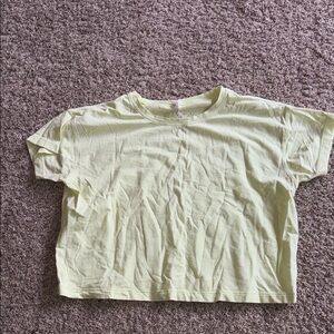 Lululemon highlighter yellow crop tee size 4